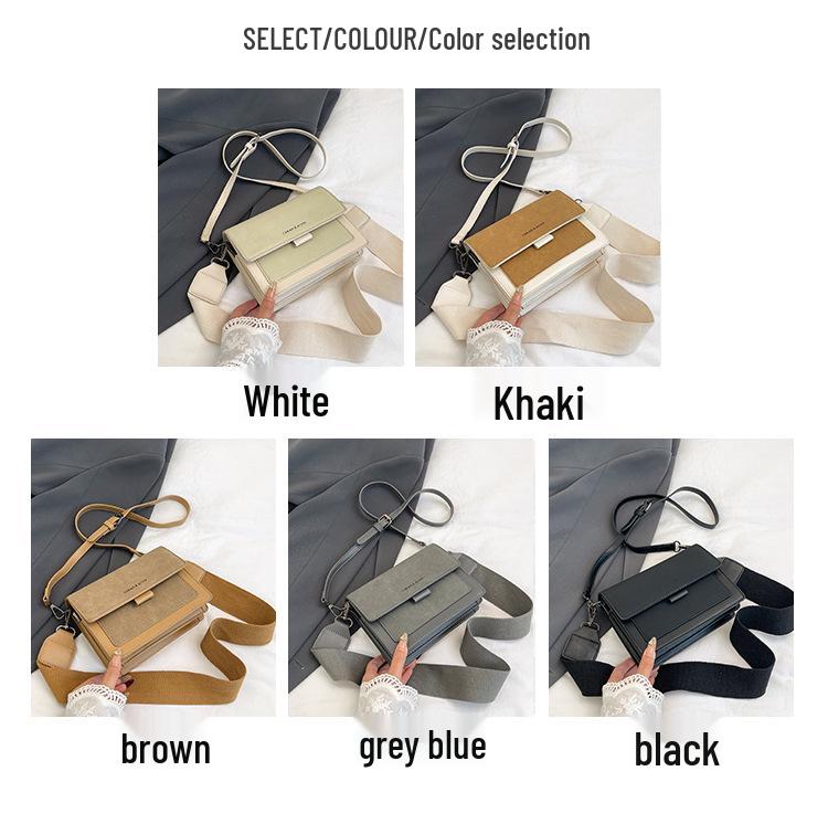 Yuezi Chic Женская маленькая квадратная сумка кроссбоди в корейском стиле 2025 года с широким ремнем