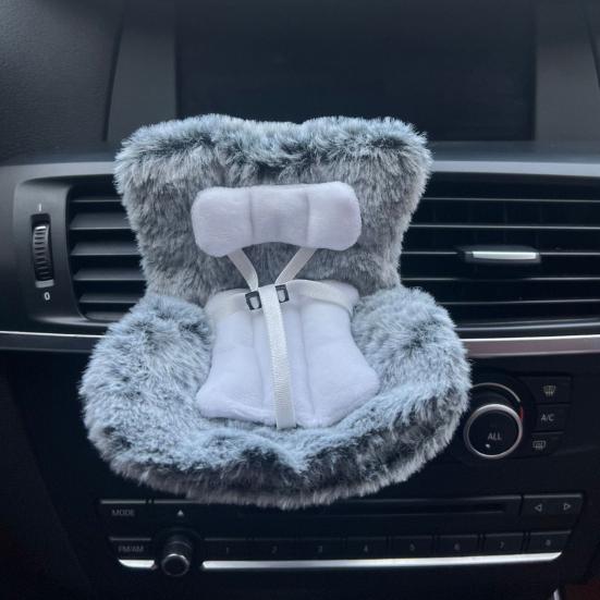 Кукольное автокресло безопасности с клипсой для вентиляционного отверстия и ароматизированными фишками, микрофибровое кукольное сиденье, украшение для автомобиля для поклонников кукол, коллекционеров