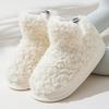 Зимние хлопковые тапочки из овечьей шерсти, новые пушистые плюшевые тапочки, обувь на меховой плоской подошве, уличные женские хлопковые сапоги, теплые домашние флисовые сапоги на толстой подошве