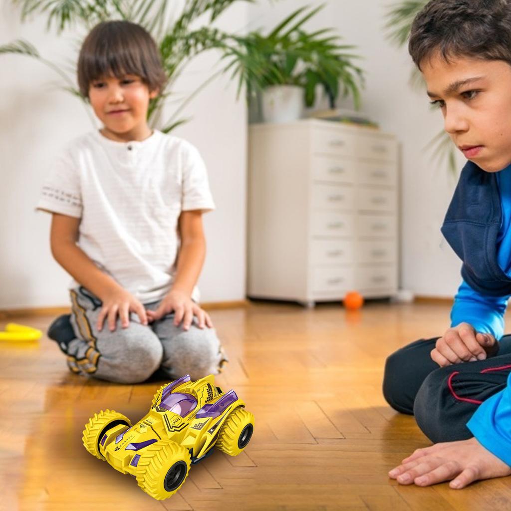 NOS Cool Rotating Head Inertial Roll Stunt Car Double-Sided Dump Truck Off-Road Toy