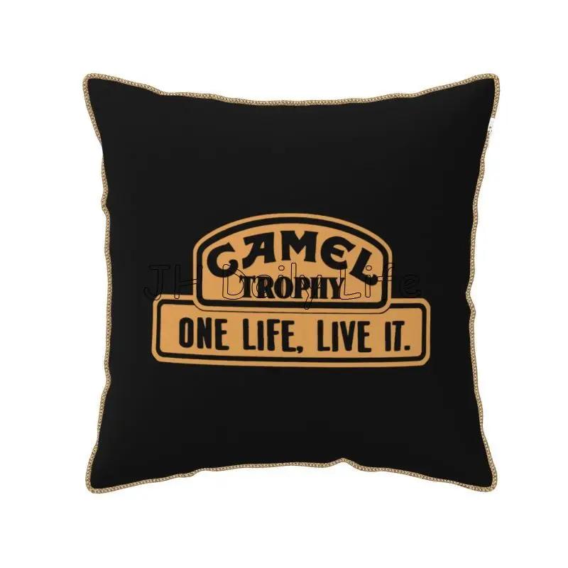 Camel Trophy Soft Velvet Pillow Cover x Inch Nordic Square Throw Pillow Case for Car Sofa Couch Bed Decor