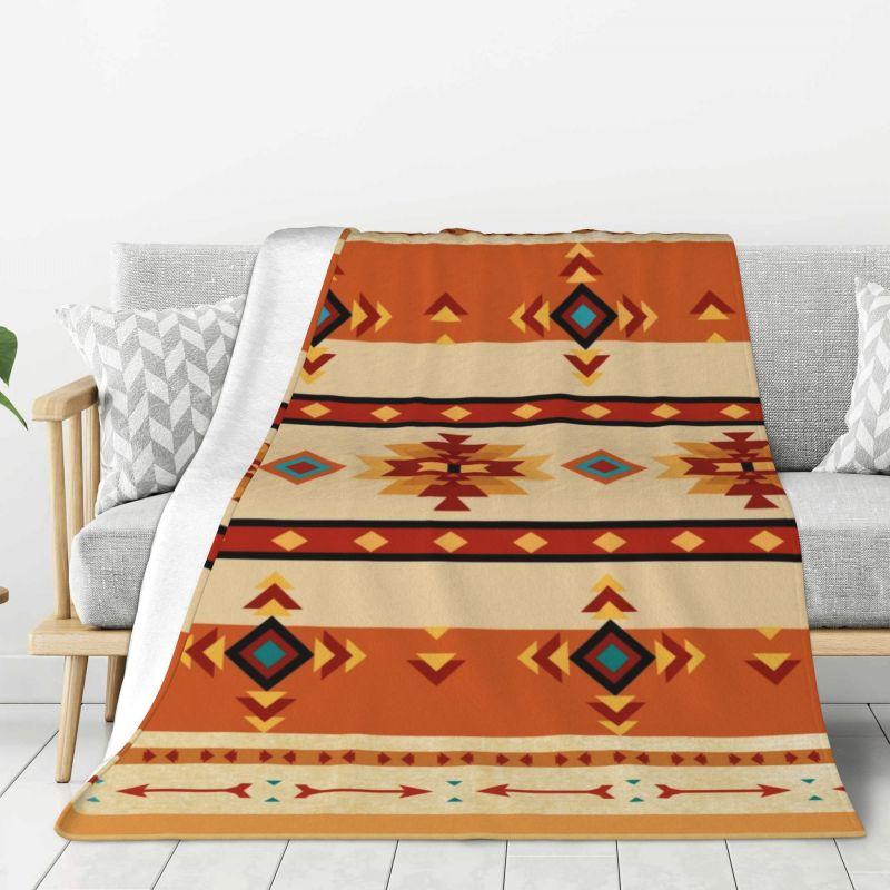 Индивидуальные 3D-печатные одеяла с tribal-узором коренных американцев Навахо, дышащие, мягкие, фланелевые, зимние пледы для дивана, автомобиля, кровати