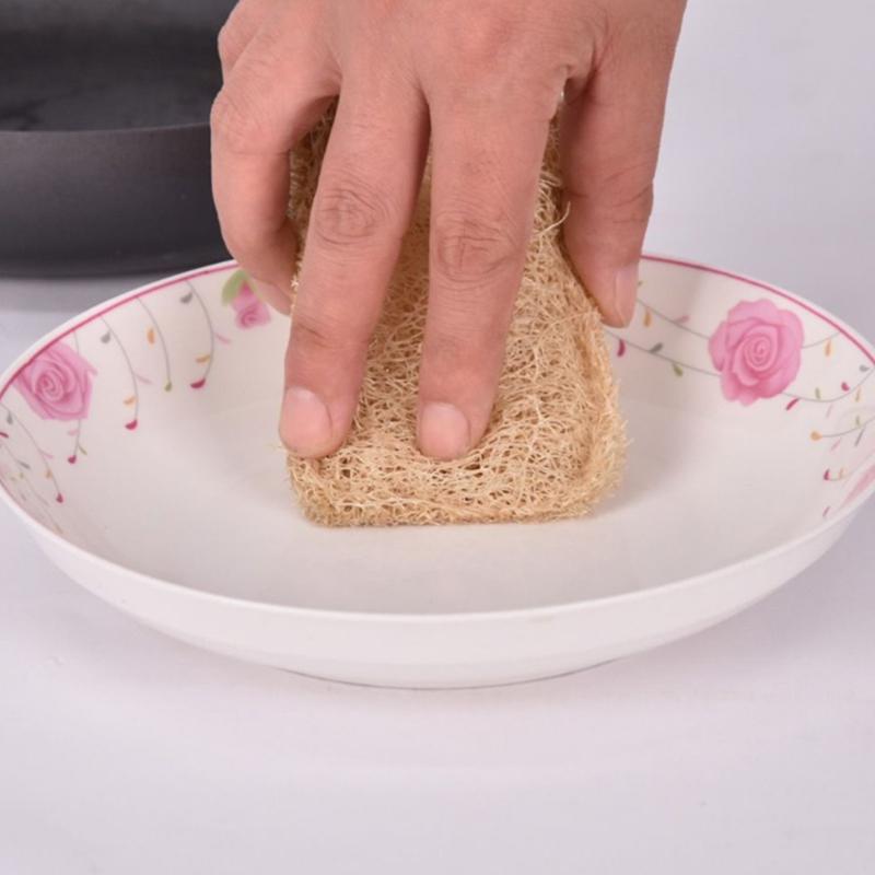 Полотенце для мытья посуды из люфы не повреждает сковороду, салфетка для удаления масляных пятен, щетка для мытья посуды из шелковой тыквенной мякоти