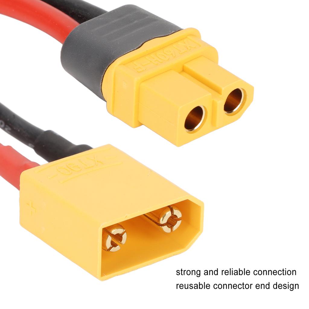 XT60H F to XT90 Male Adapter Cable Super Soft Reusable XT90 Male Connector for Car Models Airplane Models Ship Models