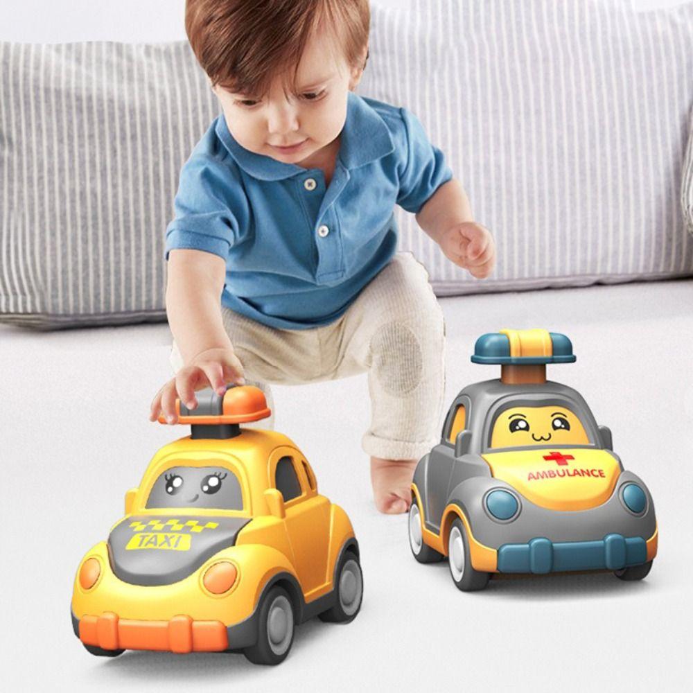 Plastic Mini Press Go Vehicles Mini Size Inertia Pull Back Cars Crawling Toys Early Education