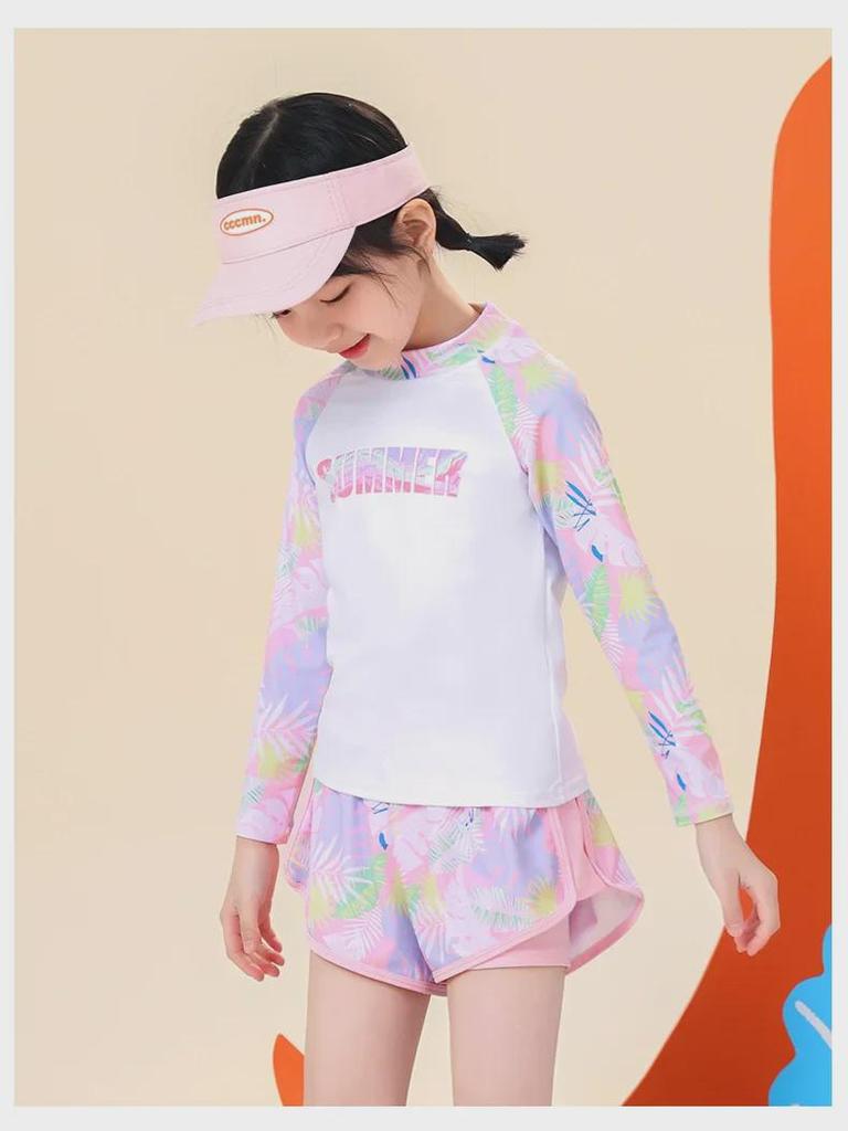 Раздельный солнцезащитный быстросохнущий купальник для девочек