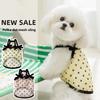 Summer Dog Breathable Thin Hollow Polka Dot Mesh Bow Sling Medium and Small Dog Cat Pet Dog Clothes