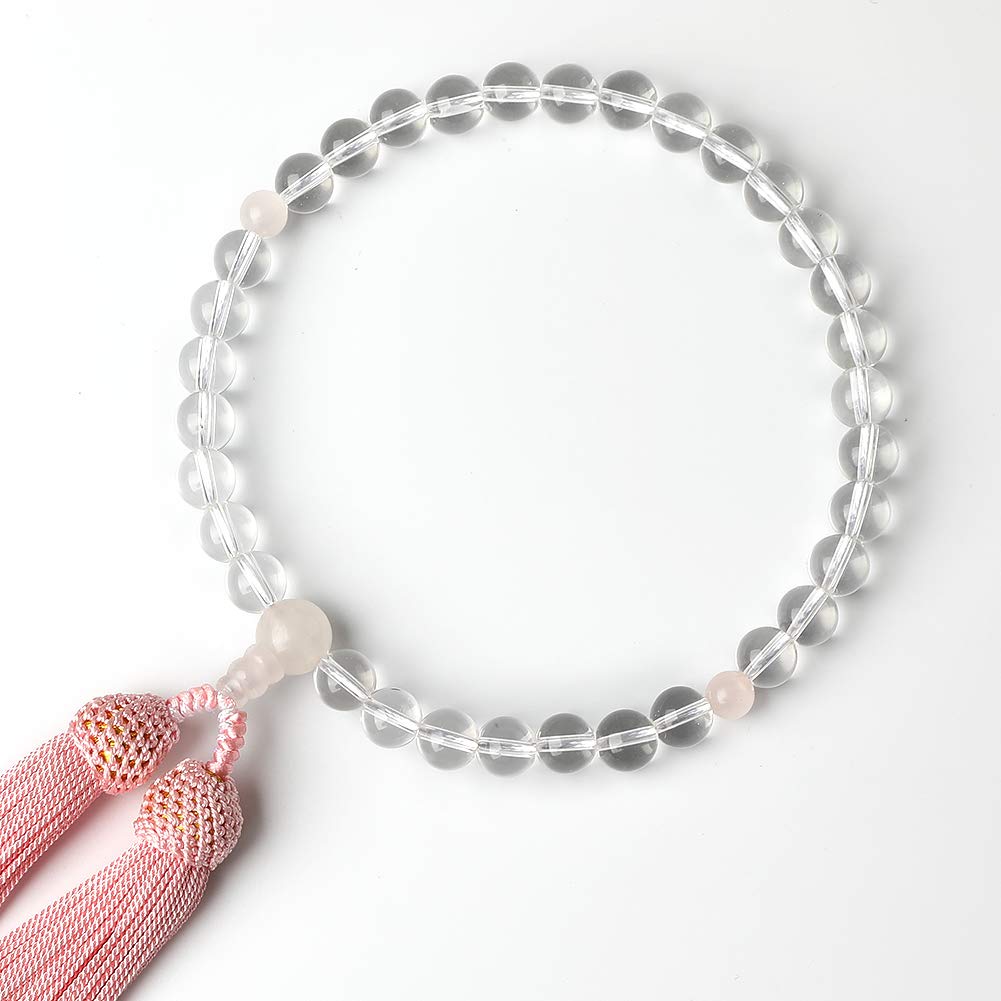 Четки для молитвы LEOBEE для женщин. Натуральный кристалл красного кварца. Поставляется с магнитным мешочком для четок. Могут использоваться всеми сектами. (Розовый кварц)