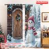2pcs 2D Flat Printing Christmas Drapes Cute Snowman Winter Snowflakes Fabric Without Electricity Party Decorations for Indoor