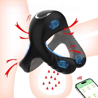 Bluetooth беспроводной пульт дистанционного управления вибрирующее кольцо на член кольцо для пениса с задержкой эякуляции вибратор для взрослых секс-игрушка для мужчин мастурбатор