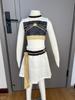 Popular girlgroup Singer White Cosplay Costume for Girls Halloween Carnival Group Idol Print Dress Up Outfits