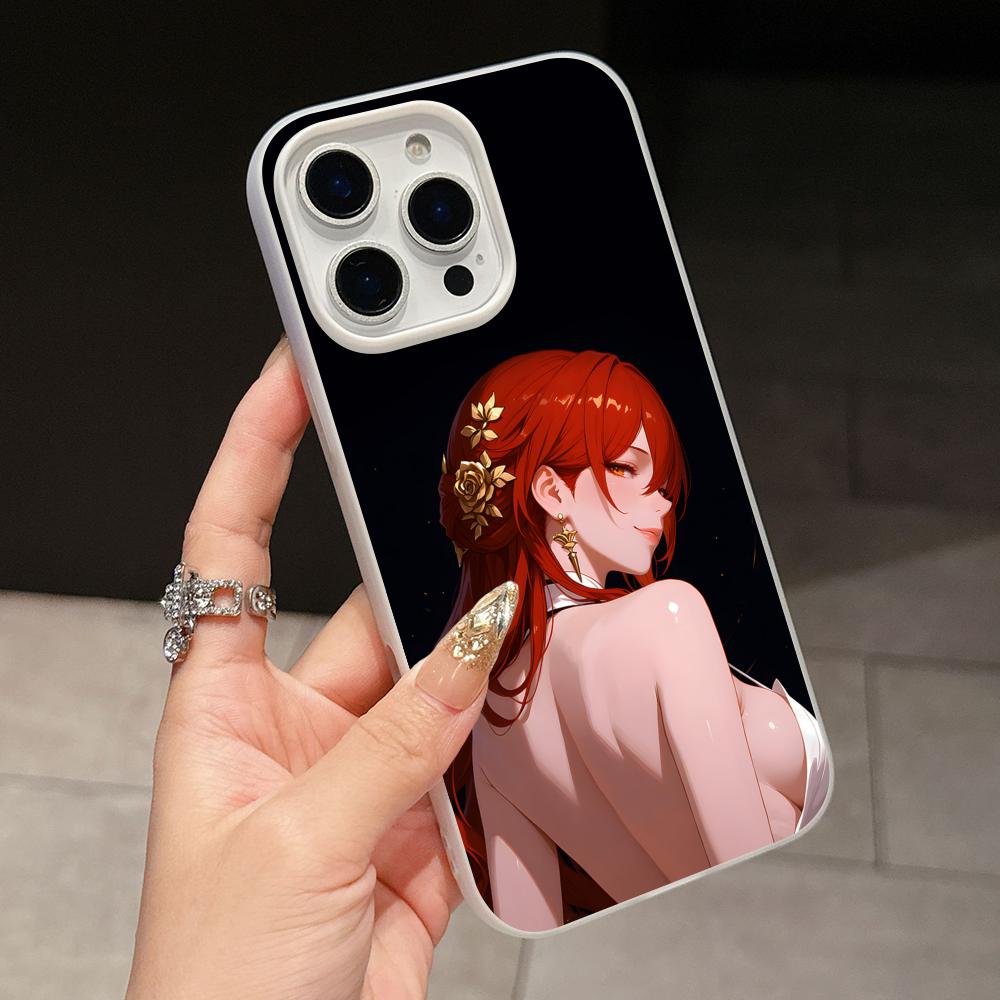 HSR Himeko Желе Двухслойный Белый Чехол для Мобильного Телефона для iPhone 17 16 15 14 13 12 11 Air Pro Max Plus Защитный
