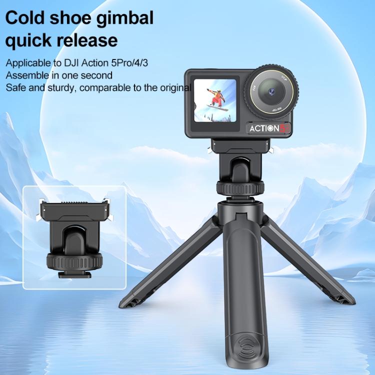 Для DJI Osmo Action 5 Pro / 4 / 3 PULUZ Адаптер-основание с холодной башней для стабилизатора, быстросъемный (черный)
