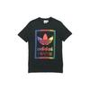 adidas Винтажная футболка Originals Trefoil с градиентным логотипом, мужские топы, черные ED6917
