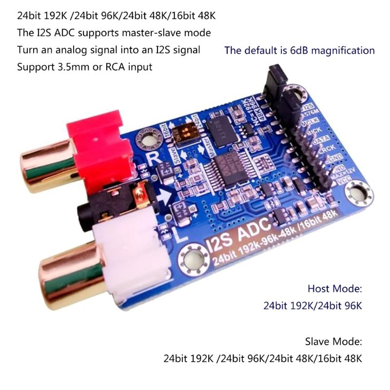 I2S Sound Capture Card I2S ADC HiFi ADC Acquisition Card Module WM8782S s Slave Modes Development Board