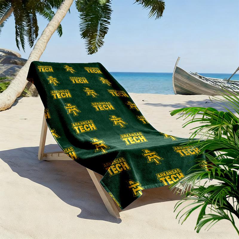 Пляжное полотенце Arkansas Tech Print, Большое мягкое быстросохнущее полотенце для пляжа, кемпинга, плавания