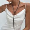Long Tassel Tassel Pendant Necklace Metal Material Jewelry Set Earrings Set  Ladies Accessories