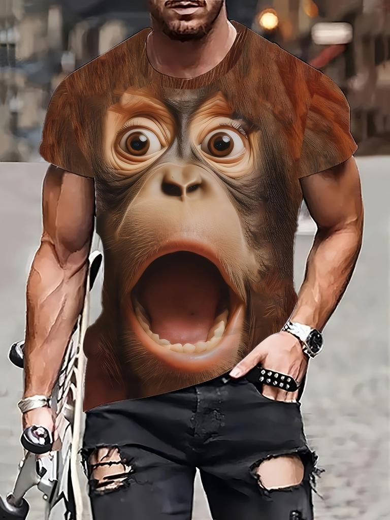 Y2 Summer Men'S T-Shirt 3D Ethnic Style Printing Crew Neck Short Sleeve T-Shirt