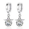 925 стерлингового серебра хрустальные звезды шарм серьги-гвоздики для женщин девочек детей свадебный подарок женские pendientes mujer moda