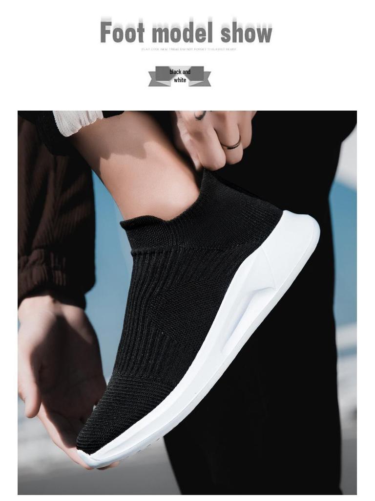 Мужские легкие кроссовки-носки из флайнита 2023 года: Дышащая, Слипоны, Повседневная спортивная обувь для весны и лета