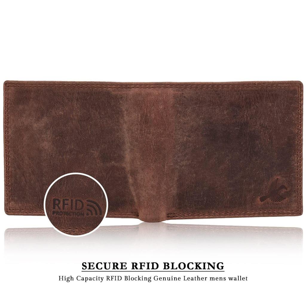 Мужские кожаные коричневые винтажные RFID-кошельки Stella