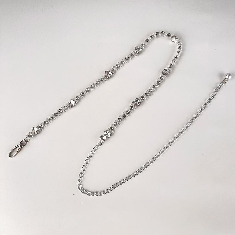 Корейская версия цепочки на талию с инкрустацией бриллиантами Женский ремень Модный женский пояс для платья, юбки Декоративный страз Элегантный