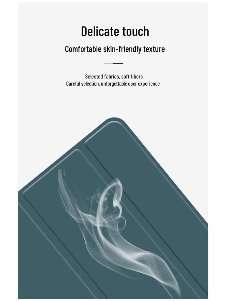 Triple-Fold Solid Color iPad Protective Cover for Pro 11/Air 4 & 5/iPad 10th Gen 10.9 inch/Mini 6/10.2 Inch