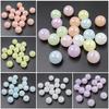 Beaded 10pcs Fashion for Bracelet Earring Making Material Acrylic 16mm Loose Beads DIY Jewelry Accessories Dazzle Color Jelly Color Round