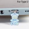 Acrylic Bear Dust Plug Cute Dust Protection Stopper New Mobile Phone Dust Plug for Phone/Type C