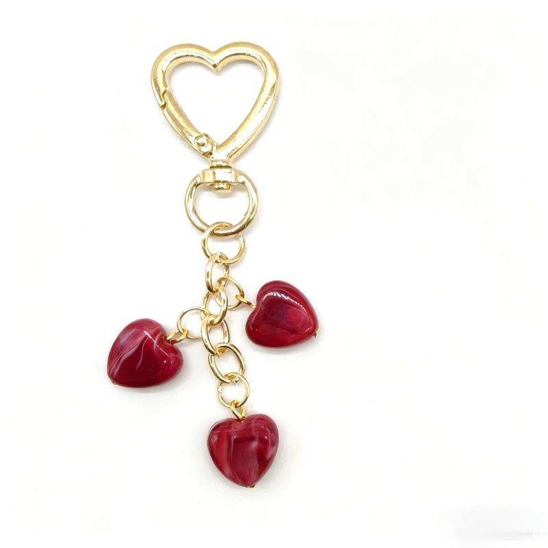 Корейская мода Брелок в форме сердца и ремешок для чехла телефона с подвеской из бусин