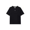 Solid Color Crew Neck Short Sleeve Drop Shoulder T-Shirt Women Tops Black FN5117-010