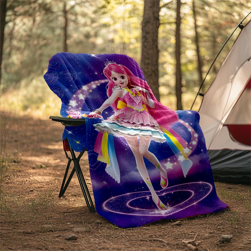 1pc Catch Teenieping Magic Sweethear1 Theme Blanket - Digital Print, Polyester, Cozy for All Seasons, Perfect for Outdoor, and Travel