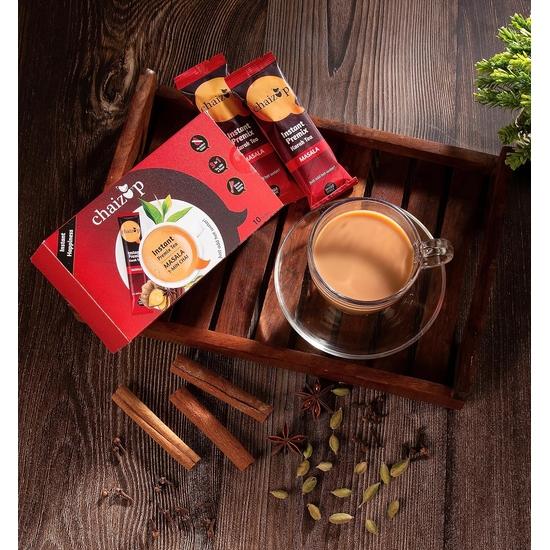 Chaizup Premium 1 Min Instant Masala Tea Premix - 20 пакетиков | Ароматы масалы | 20 порций | 280 г (Упаковка из 2 шт.)