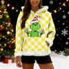 Women's Christmas  Print Contrasting Loose Casual Hoodie
