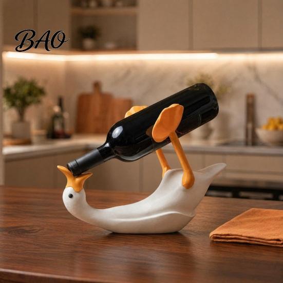 Office Wine Decor Goose Bottle Holder, 3D Printed Rack, Countertop Display Practical Holder Stand for Home Bars, Decorative Gift Lovers Bar Accessory