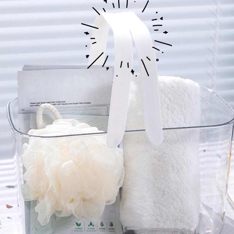 Корзина для хранения в ванной с полым дном и прозрачными ручками, легко сливаемая корзина для плавания, прочная переносная корзина-органайзер