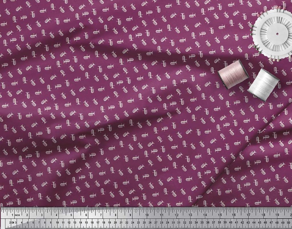 Soimoi Japan Crepe Satin Fabric Tuba Shirting Decor Fabric Printed metre 42 Inch