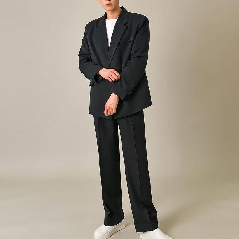 Men's Casual Suit Set: Trendy Korean & Hong Kong Style, Loose Fit, High-End Jacket for Spring & Autumn