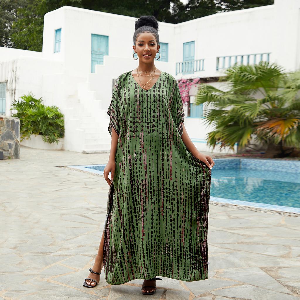 Богемный пляжный кафтан платья для женщин тай-дай летний макси халат летний купальник накидки праздничные купальные костюмы поставка с фабрики большие распродажи