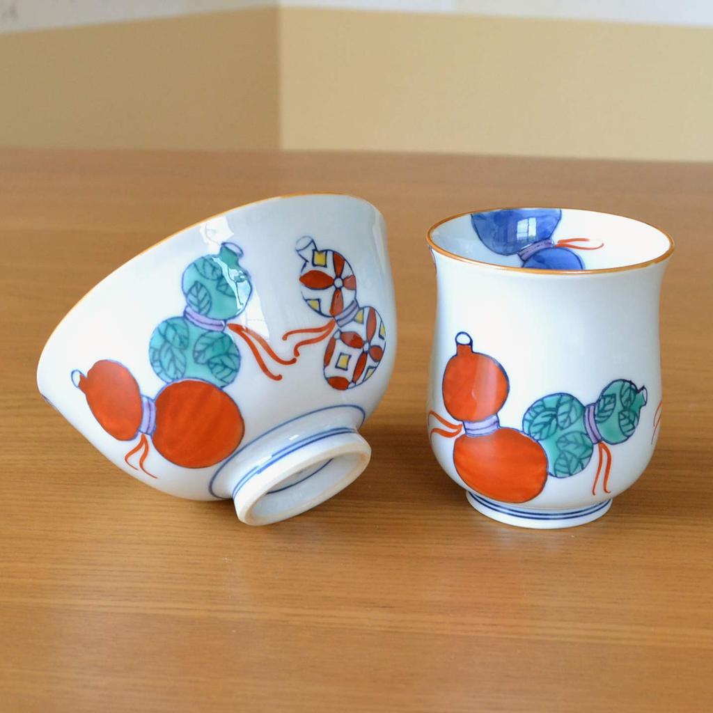 Зонт долголетия талисман удачи подарок для хорошего Арита посуда чай рисовая чаша Набэсима шесть с ноши и посланием в деревянной коробке празднование, здоровье, чашка чая,