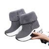 2024 женские ботильоны, теплая плюшевая зимняя обувь, женские туфли на высоком каблуке, женская зимняя обувь, увеличивающая рост