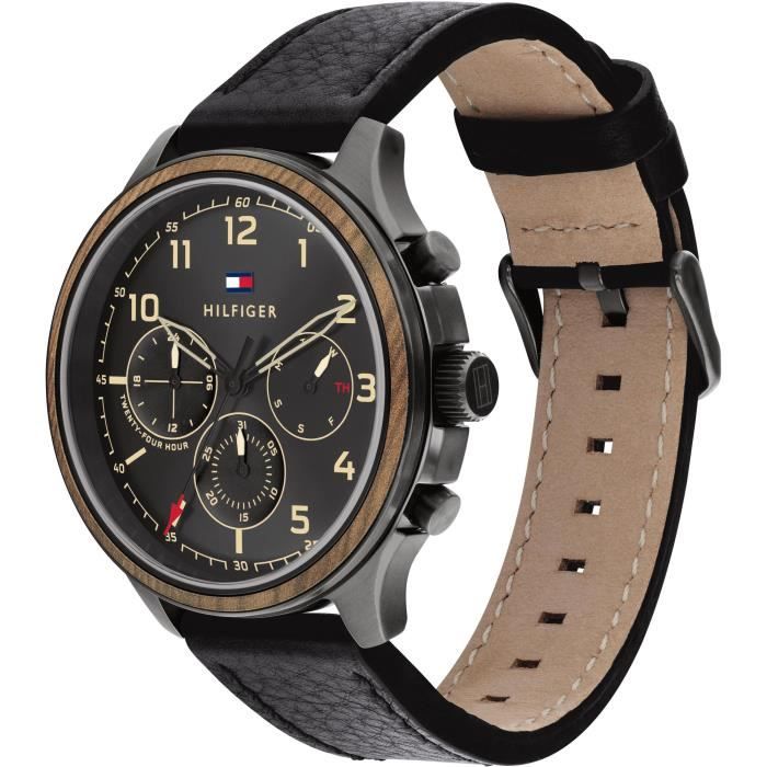 Montre - Tommy Hilfiger - 1791854 - Quartz - Cuir Noir - Résistant à l'eau 5 bar