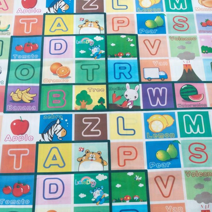 Duża Piankowa Edukacyjna Mata Dywan Alfabet Literki Zwierzątka 180X180Cm