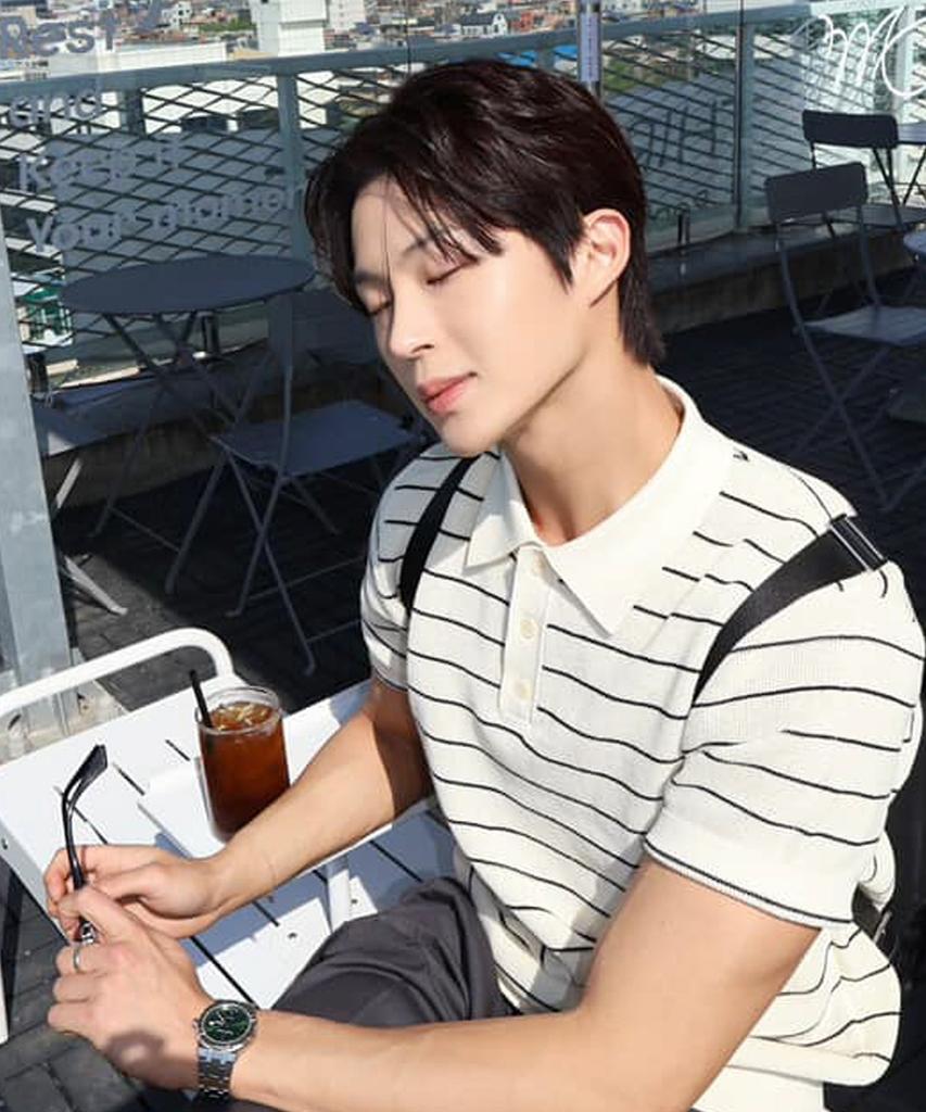 MINDBRIDGE [On][Set][Select Stripe Or Basic] Linen-Like Collared Short Sleeve Knit - 8 Colors (Type A)