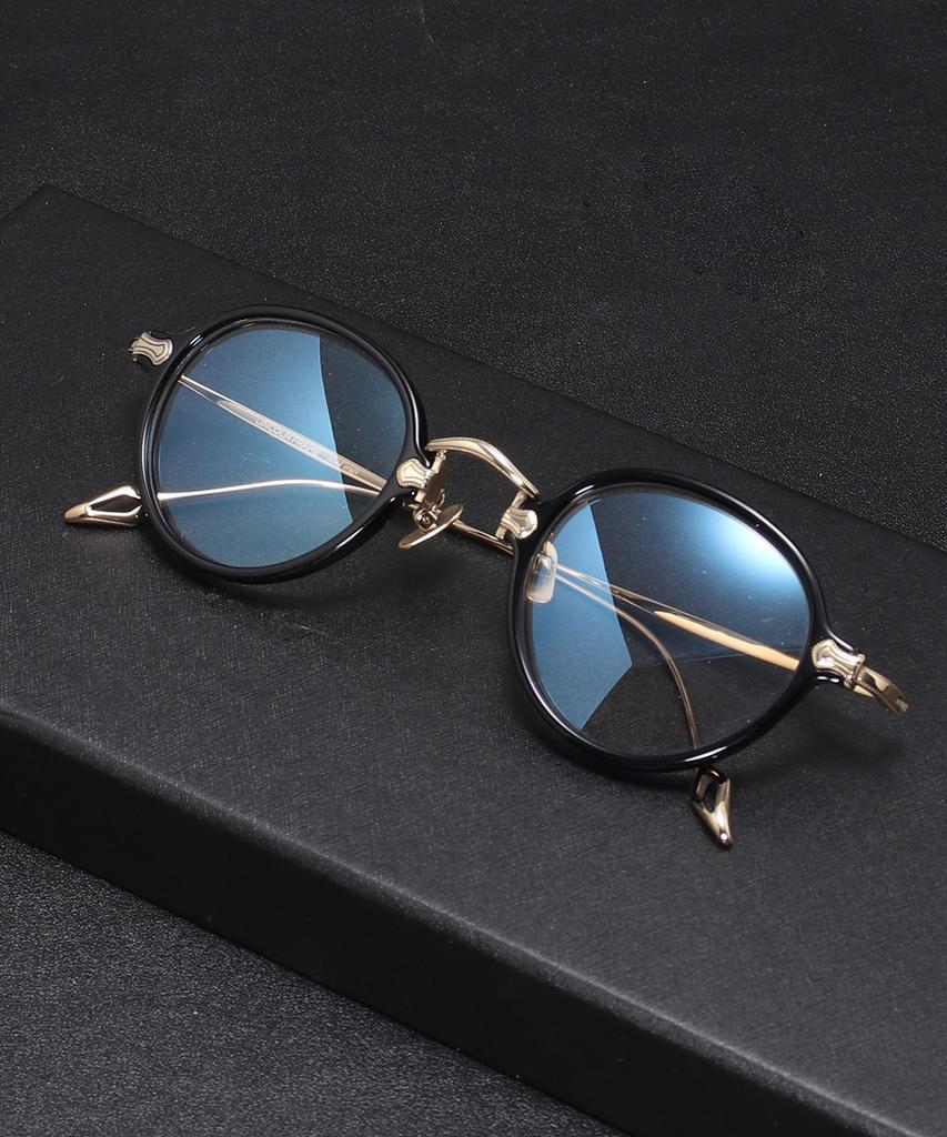 Lingkeonpeuleim 0706 Mad Craft Pure Titanium Eyeglass Frame Gold