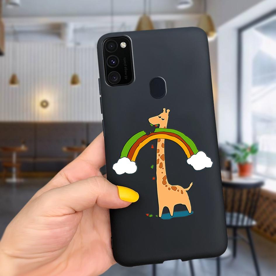 Чехол для Samsung M21 6,4 дюйма Мягкий силикон Сердечко TPU Чехол для Samsung Galaxy M21 M 21 SM-M215F M215 Задняя панель телефона Funda