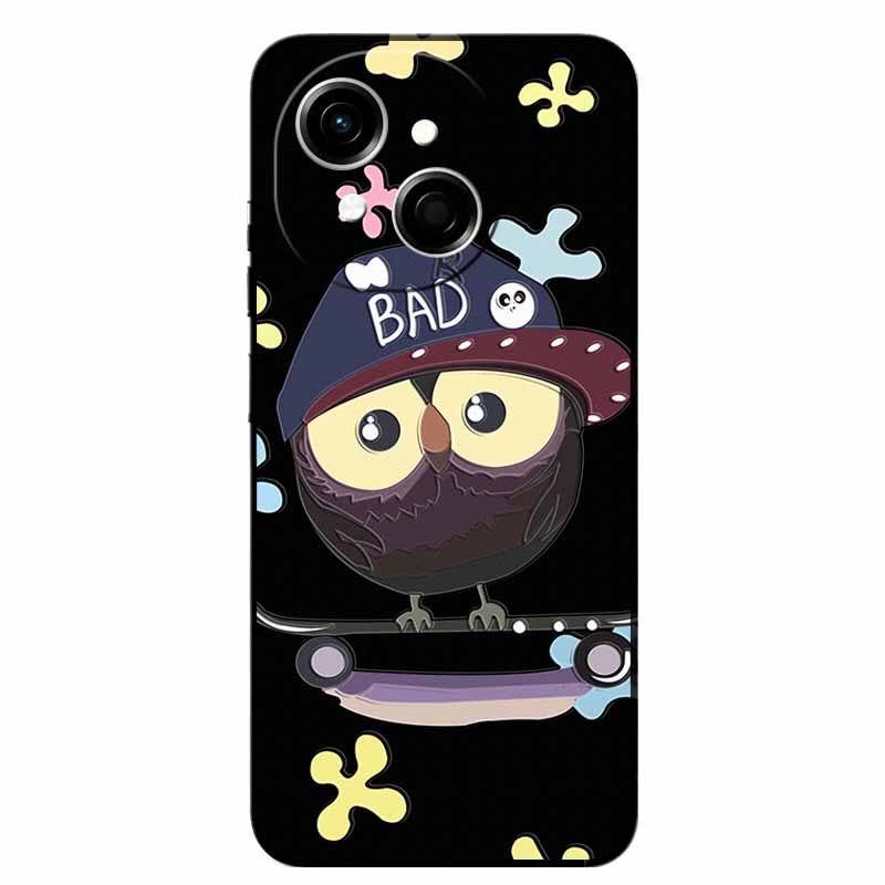 3D Cartoon Emboss Case For Tecno Spark Go 1S Relief Embossed Retro Silicone Back Covers For Spark Go 1S Black Funda Anime Bumper