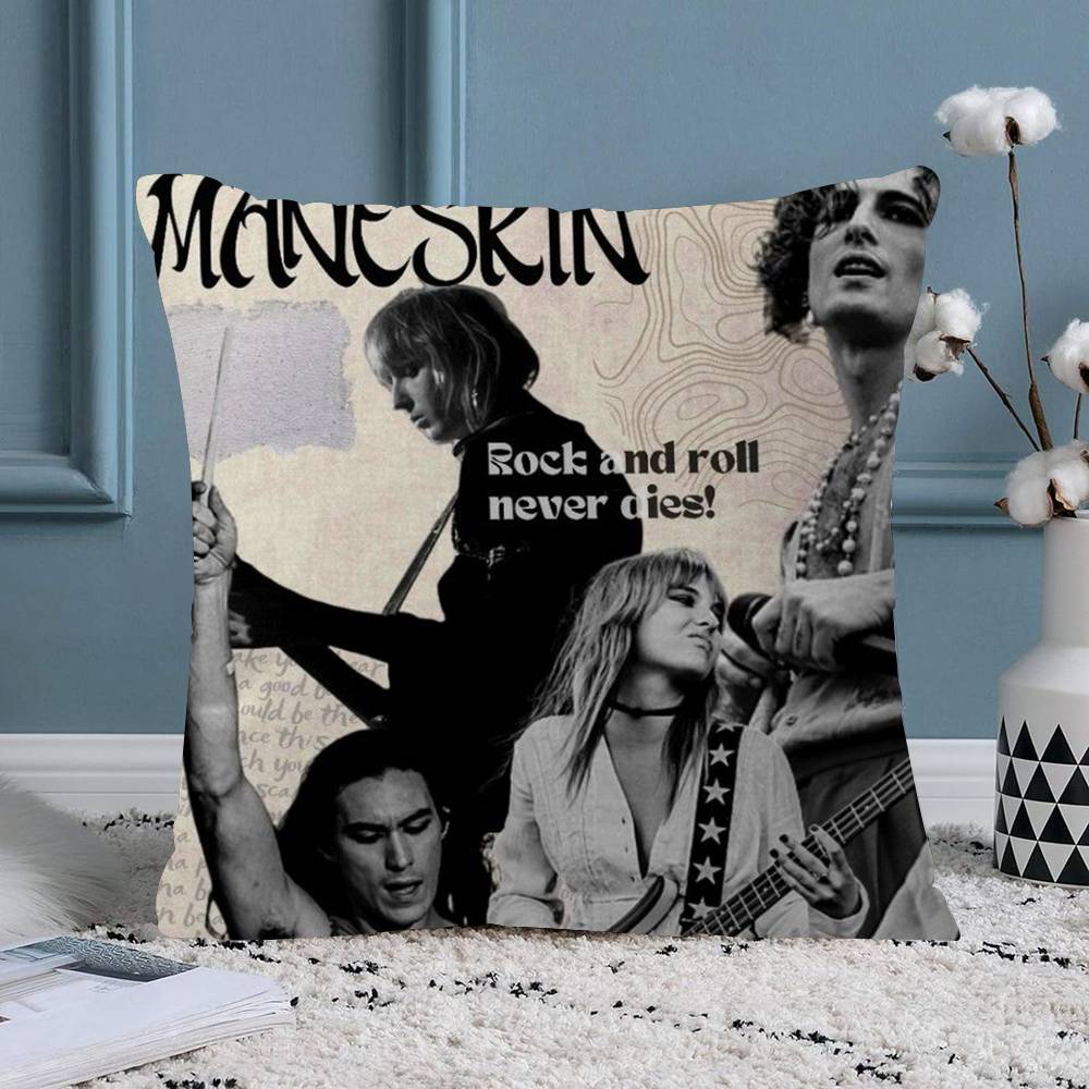 Rock Band MManeskinS Cushion Cover Pillowcase Upholstery Sofa Throw Pillow Home Decor Pillowcas