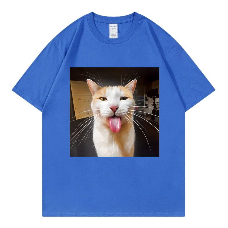 Silly Cat Bleh Funny Meme Graphic T Shirts Unisex Unisex Casual Cotton Short Sleeve Tshirts High Quality Fashion Oversized Tshirt