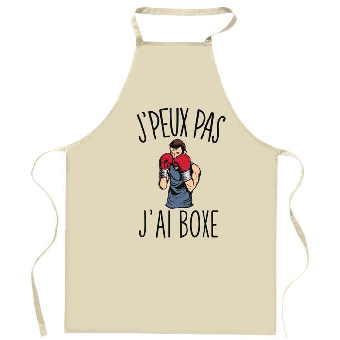Tablier de cuisine - boxe J'peux pas - Impression Bretonne - Coton résistant - Imprimé en France